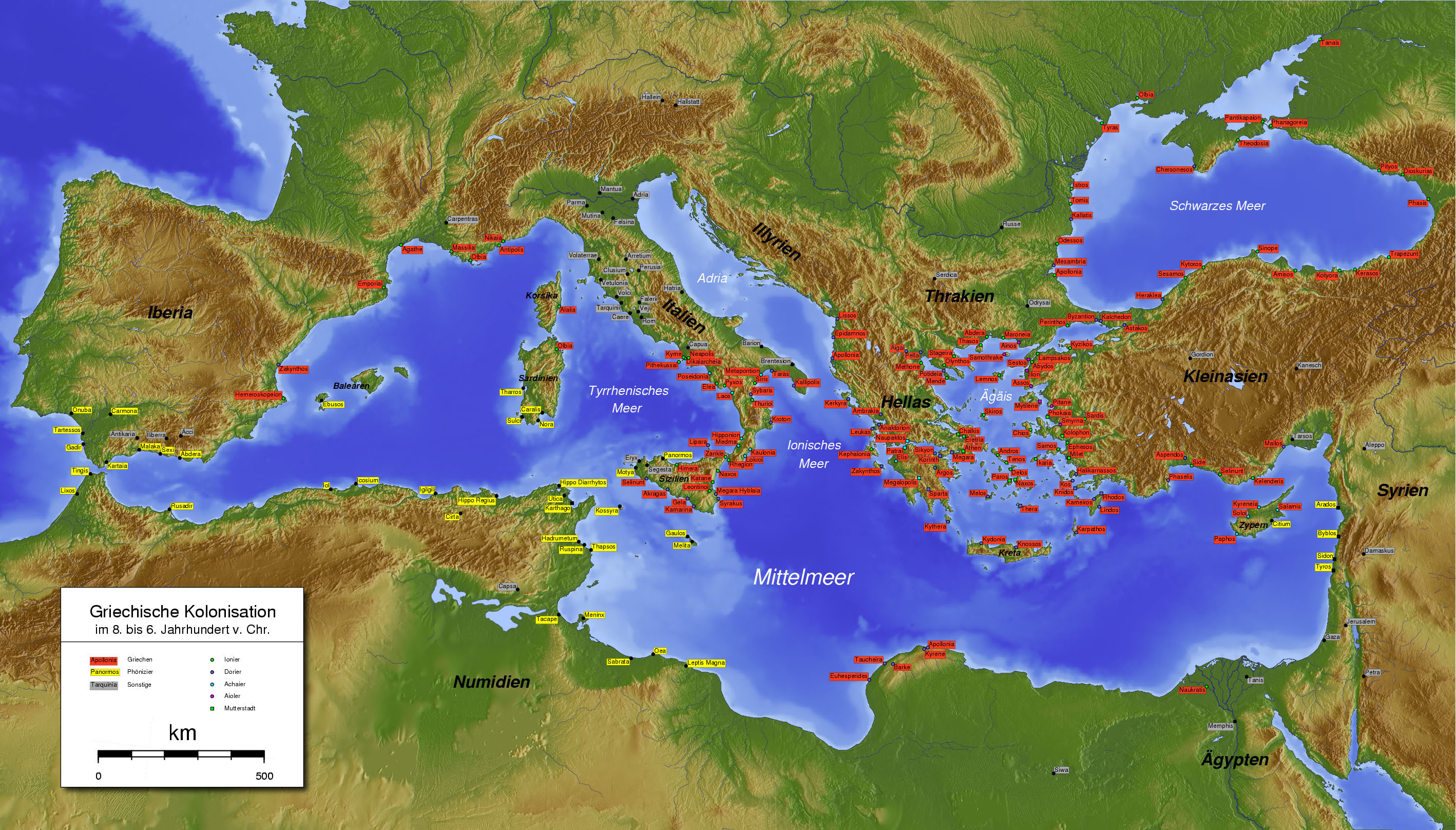 Map of Greek colonisation